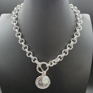 SUSAN SHAW? Rolo Chain Togglw closure British Coin Necklace